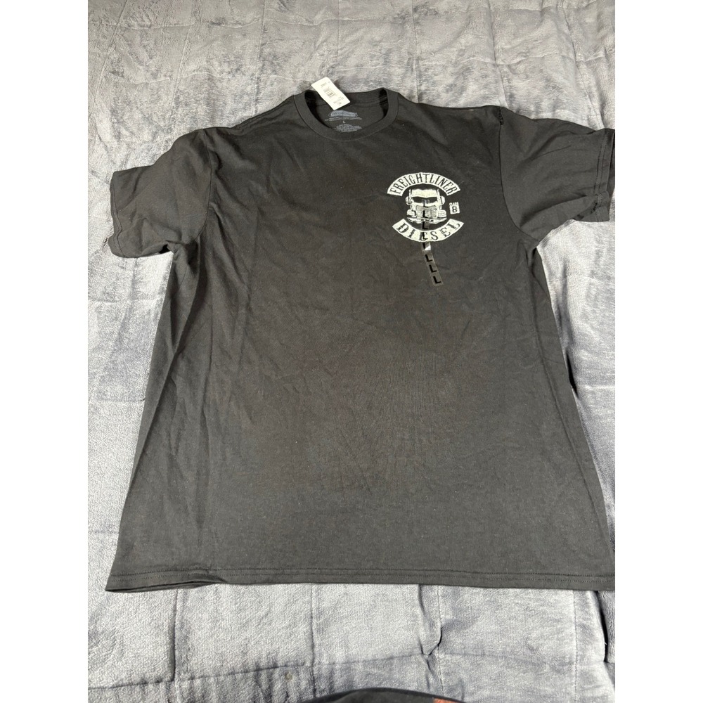 Freightliner Diesel Class 8 Semi Truck Graphic T-Shirt Mens Large Black New